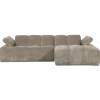 Woood Mojo chaise longue bank rechts ribstof donkerzand