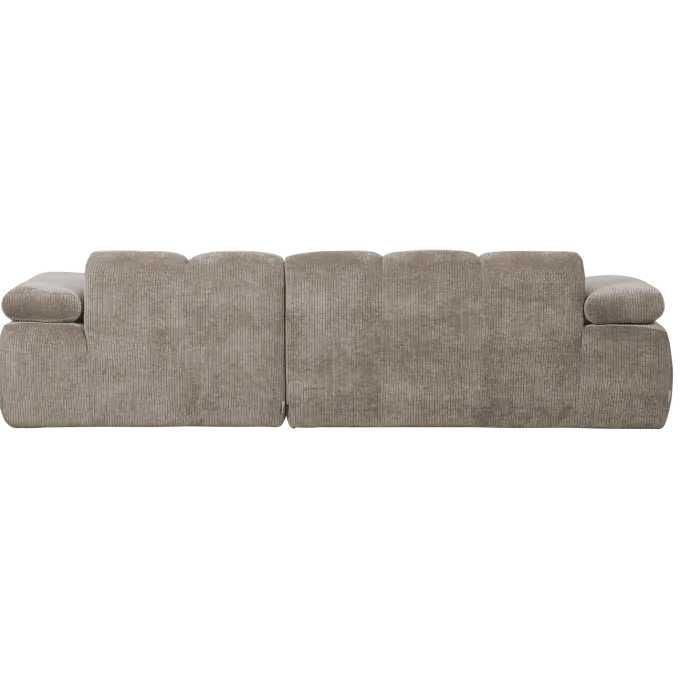 Woood Mojo chaise longue bank rechts ribstof donkerzand