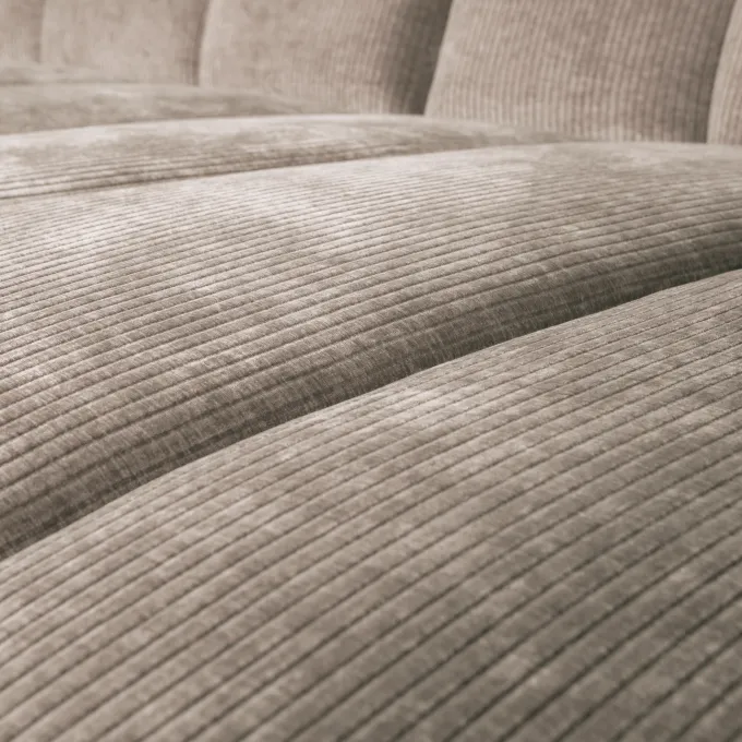 Woood Mojo chaise longue bank rechts ribstof donkerzand