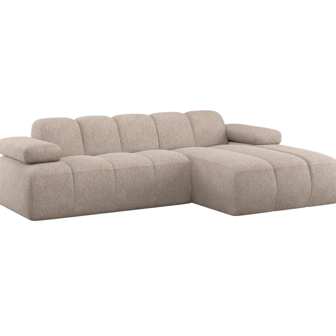 Woood Mojo Chaise Longue Bank Rechts Wollig Donkerzand