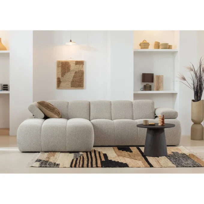 Woood MOJO chaise longue links boucle beige melange