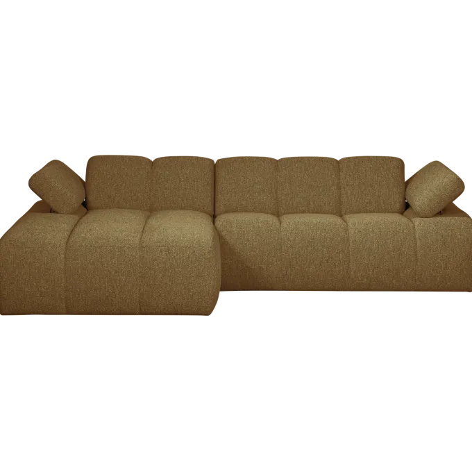 Woood MOJO chaise longue links boucle geel/bruin melange