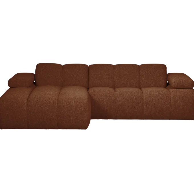 Woood MOJO chaise longue links boucle roestbruin melange