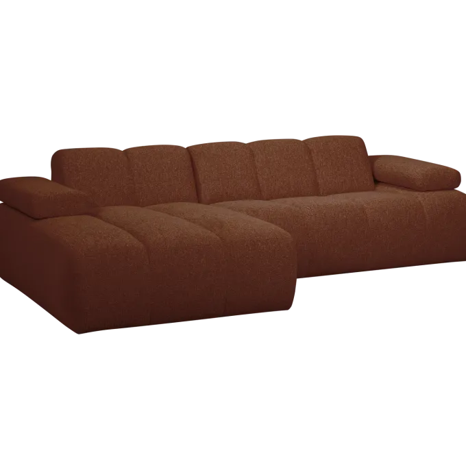 Woood MOJO chaise longue links boucle roestbruin melange