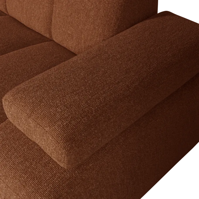 Woood MOJO chaise longue links boucle roestbruin melange