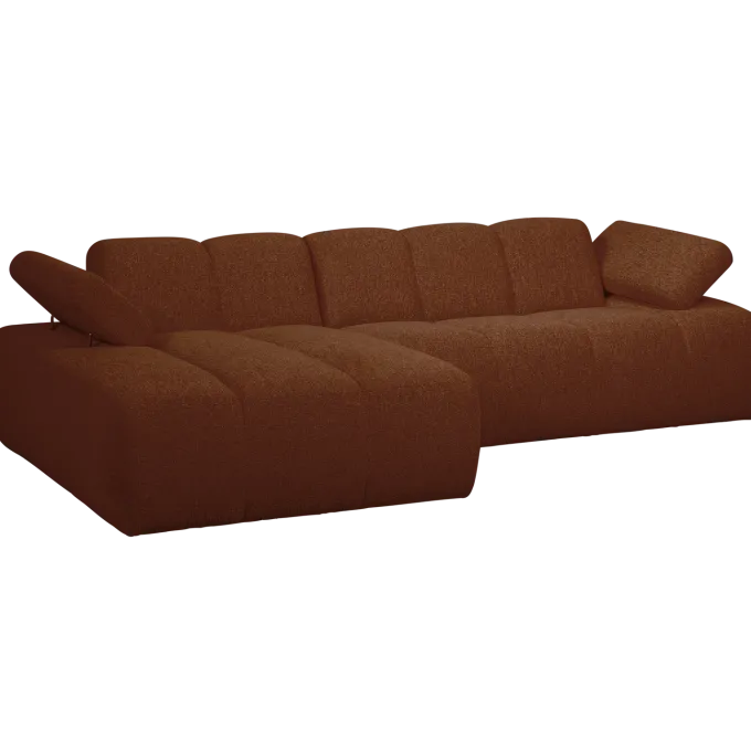 Woood MOJO chaise longue links boucle roestbruin melange