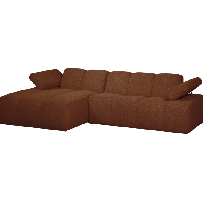 Woood MOJO chaise longue links boucle roestbruin melange