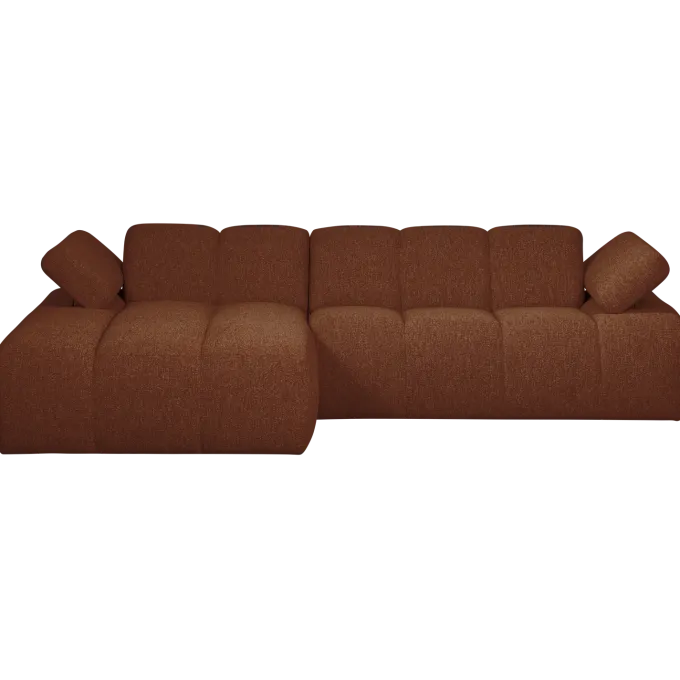 Woood MOJO chaise longue links boucle roestbruin melange