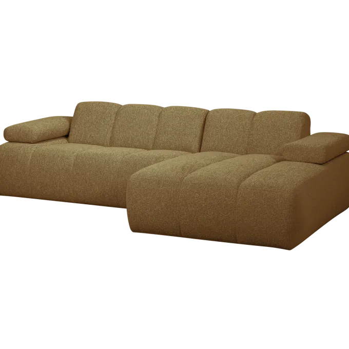 Woood MOJO chaise longue rechts boucle geel bruin melange
