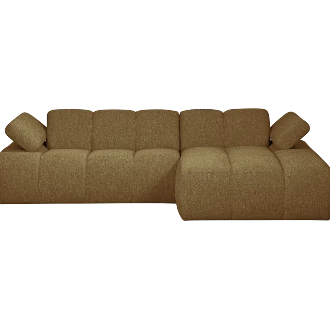 Woood MOJO chaise longue rechts boucle geel bruin melange
