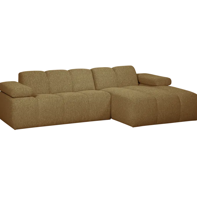 Woood MOJO chaise longue rechts boucle geel bruin melange