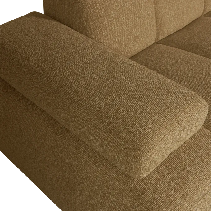 Woood MOJO chaise longue rechts boucle geel bruin melange