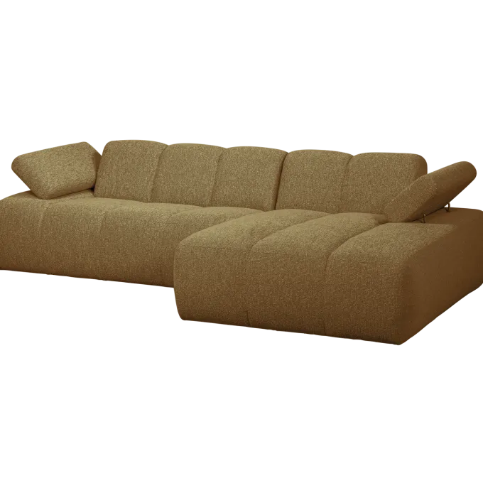 Woood MOJO chaise longue rechts boucle geel bruin melange