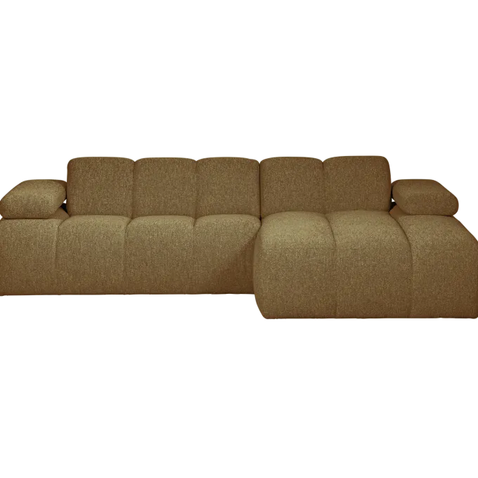 Woood MOJO chaise longue rechts boucle geel bruin melange