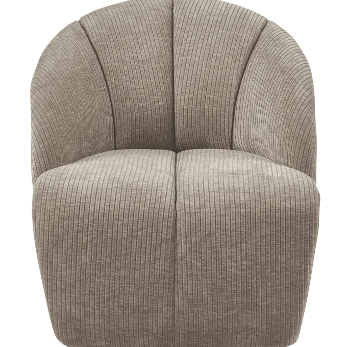 Woood MOJO draaifauteuil geweven ribstof donker zand