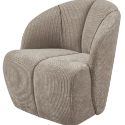 Woood MOJO draaifauteuil geweven ribstof donker zand