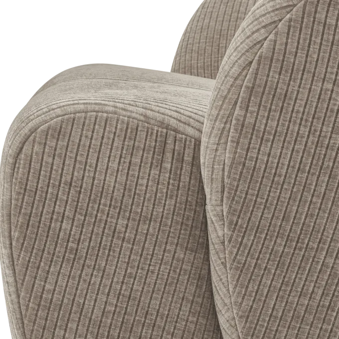 Woood MOJO draaifauteuil geweven ribstof donker zand