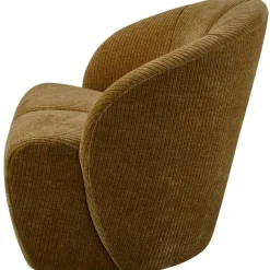 Woood Mojo draaifauteuil geweven ribstof honinggeel