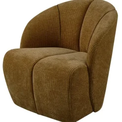 Woood Mojo draaifauteuil geweven ribstof honinggeel