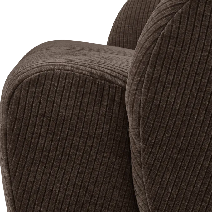 Woood MOJO draaifauteuil geweven ribstof bruin