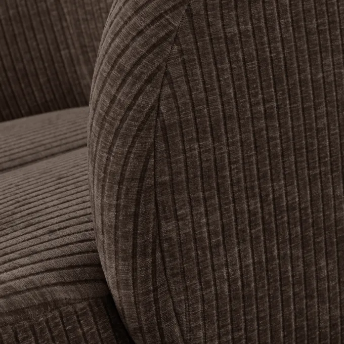 Woood MOJO draaifauteuil geweven ribstof bruin