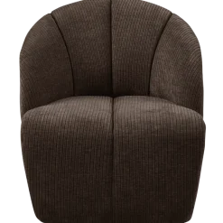 Woood MOJO draaifauteuil geweven ribstof bruin