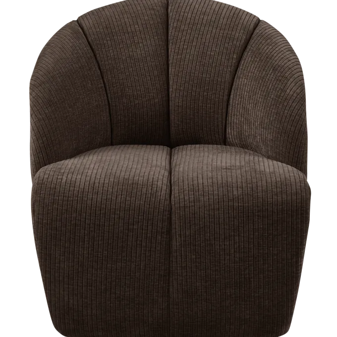 Woood MOJO draaifauteuil geweven ribstof bruin