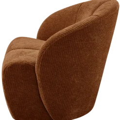 Woood MOJO draaifauteuil geweven ribstof roestbruin