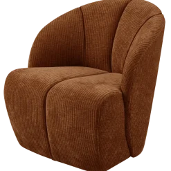 Woood MOJO draaifauteuil geweven ribstof roestbruin
