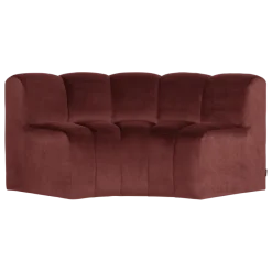 Woood Mojo Eetbank Halfronde Hoek Rugleuning Velvet K.Bruin [FSC]