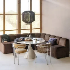 Woood Mojo Eetbank Hoek Met Rugleuning Velvet Bruin [FSC]