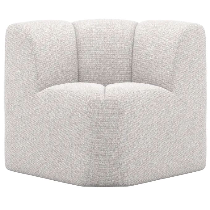 Woood Mojo Eetbank Hoek Met Rugleuning Boucle Ecru Melange