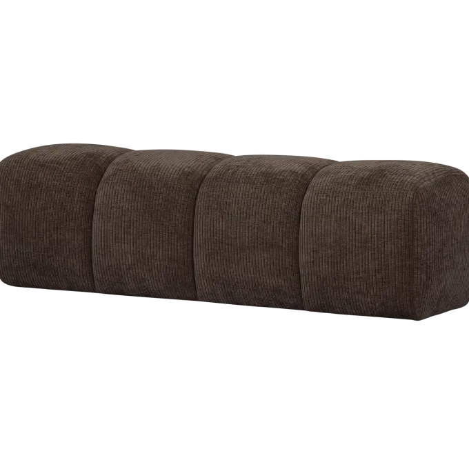Woood MOJO eetbankje 164CM geweven ribstof bruin