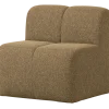 Woood Mojo Eetbankje 84cm Met Rugleuning Boucle Geel/Bruin Melange