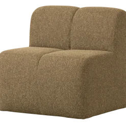 Woood Mojo Eetbankje 84cm Met Rugleuning Boucle Geel/Bruin Melange
