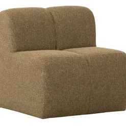 Woood Mojo Eetbankje 84cm Met Rugleuning Boucle Geel/Bruin Melange