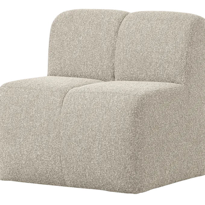 Woood Mojo Eetbankje 84cm Met Rugleuning Boucle Beige Melange