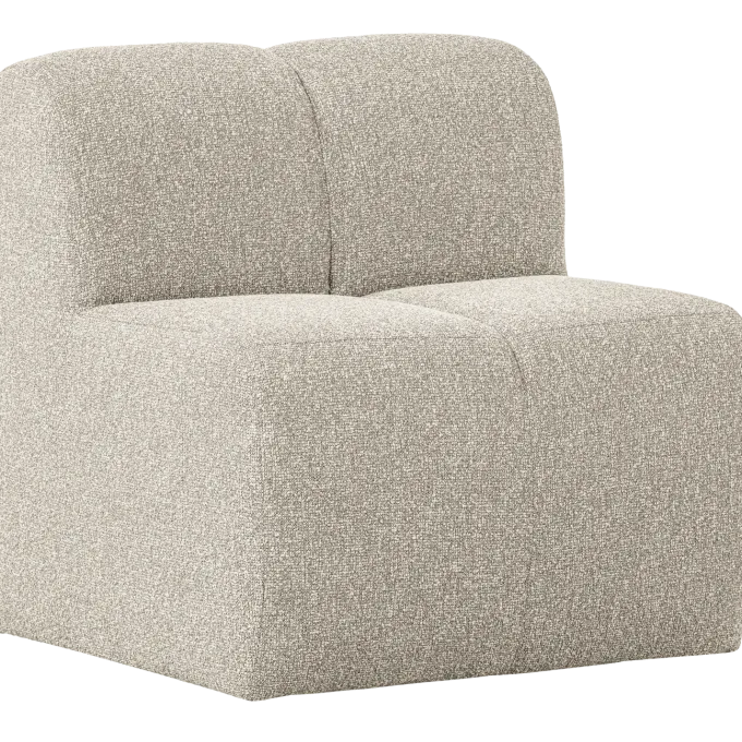 Woood Mojo Eetbankje 84cm Met Rugleuning Boucle Beige Melange