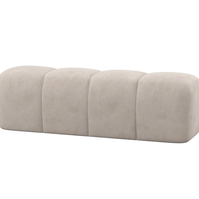 Woood Mojo Eetbankje 164 Cm Ribstof Ecru