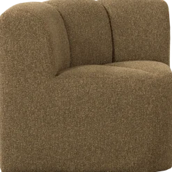 Woood Mojo Eetbankje Hoek Met Rugleuning Boucle Geel/Bruin Melange