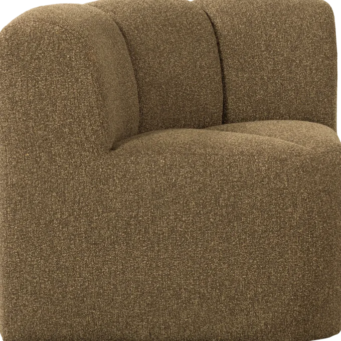 Woood Mojo Eetbankje Hoek Met Rugleuning Boucle Geel/Bruin Melange