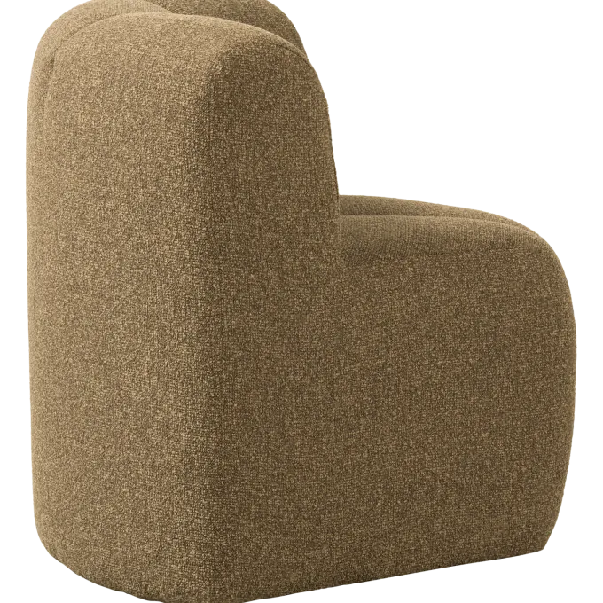 Woood Mojo Eetbankje Hoek Met Rugleuning Boucle Geel/Bruin Melange