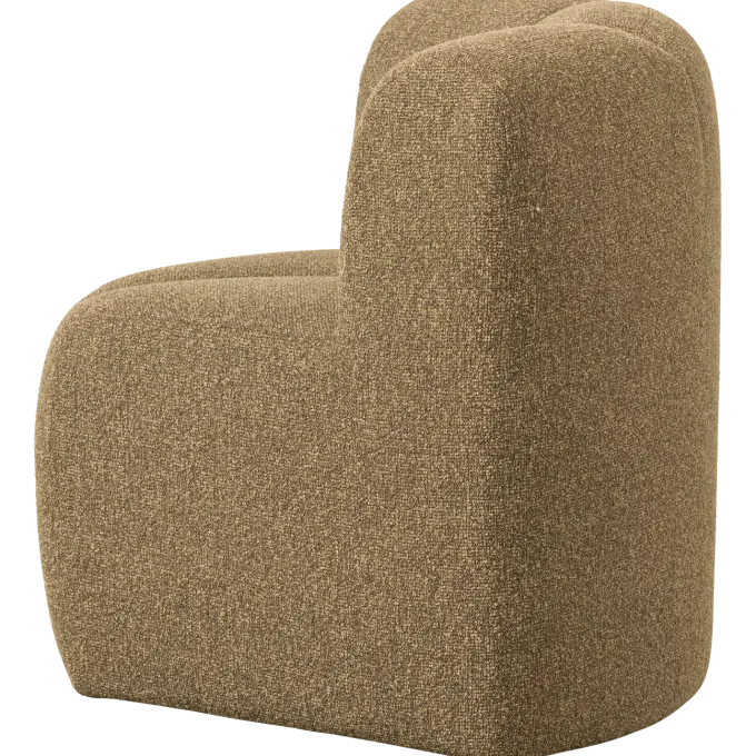 Woood Mojo Eetbankje Hoek Met Rugleuning Boucle Geel/Bruin Melange