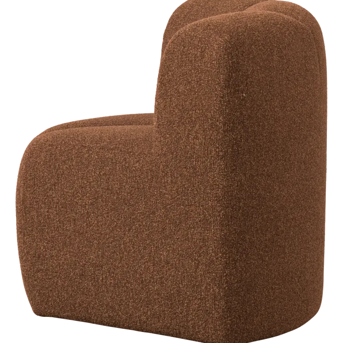 Woood Mojo Eetbankje Hoek Met Rugleuning Boucle Roestbruin Melange
