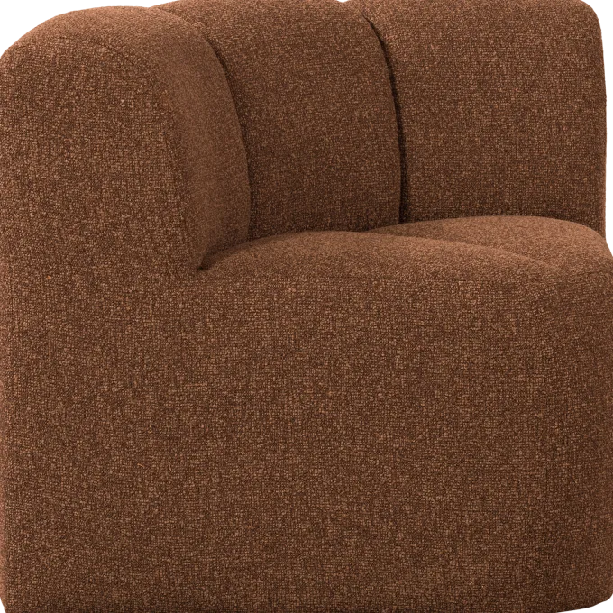 Woood Mojo Eetbankje Hoek Met Rugleuning Boucle Roestbruin Melange