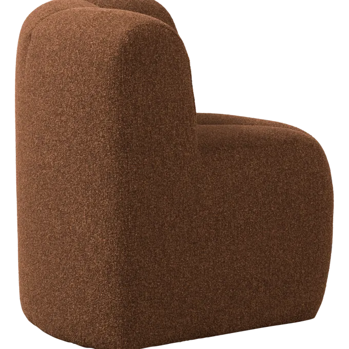 Woood Mojo Eetbankje Hoek Met Rugleuning Boucle Roestbruin Melange