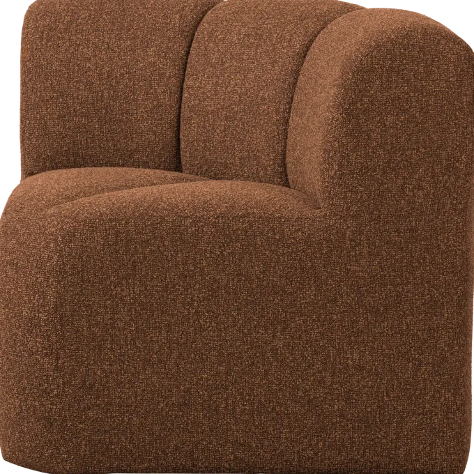 Woood Mojo Eetbankje Hoek Met Rugleuning Boucle Roestbruin Melange