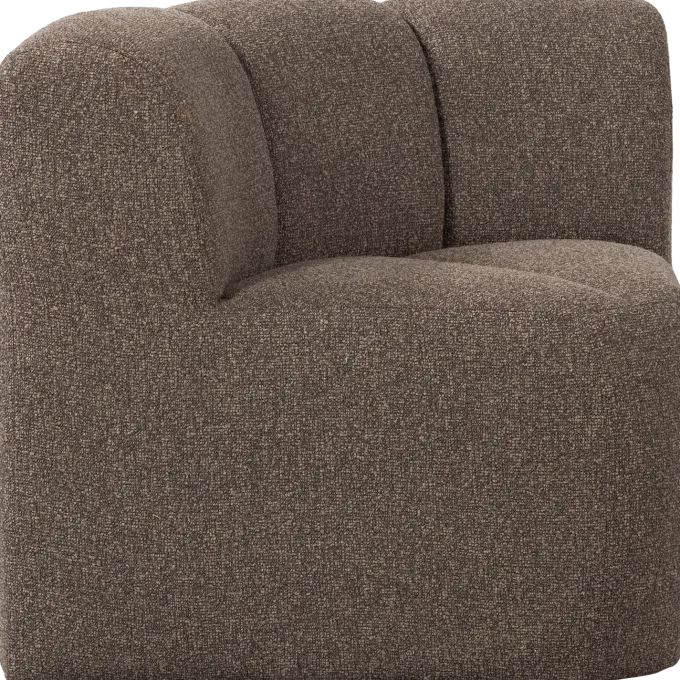 Woood Mojo Eetbankje Hoek Met Rugleuning Boucle Bruin Melange