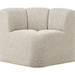 Woood Mojo Eetbankje Hoek Met Rugleuning Boucle Beige Melange