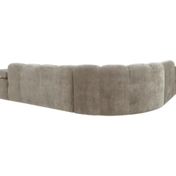 Woood MOJO hoekbank links geweven ribstof donker zand